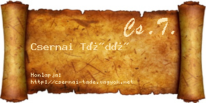 Csernai Tádé névjegykártya